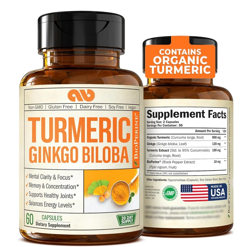 Turmeric Curcumin Capsule - Complément de curcumine au curcuma biologique