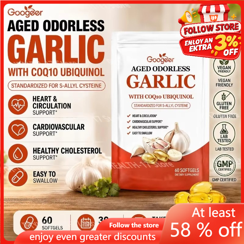 Coq10 Ubiquinol Softgel - Googeer Aged Odorless Garlic Softgels avec