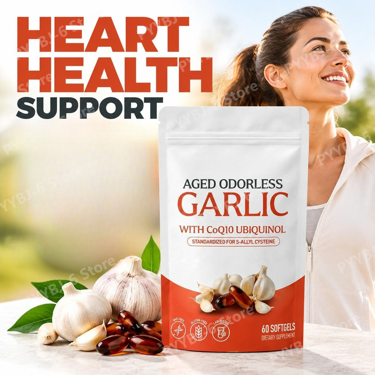 Coq10 Ubiquinol Softgel - Gélules molles d'ail sans odeur vieilli