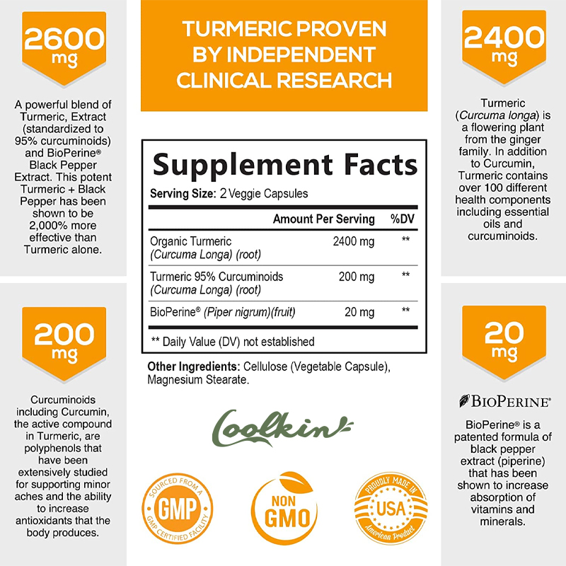 Capsules de curcumine, soutien - Turmeric Curcumin Capsule avis et prix
