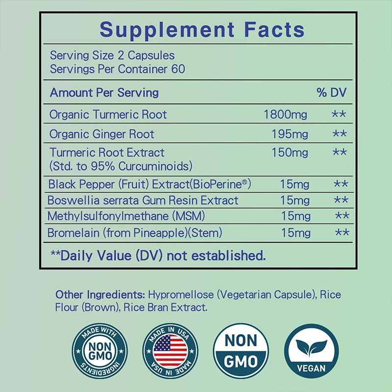 Curcumine au curcuma + racine  - Turmeric Curcumin Capsule avis et prix